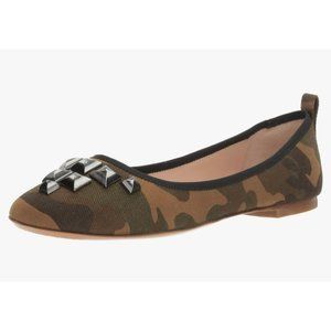 Marc Jacobs Women's Cleo Studded Ballerina Ballet Flat Camouflage 9